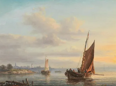 Sail Boats Before A Dutch Coast