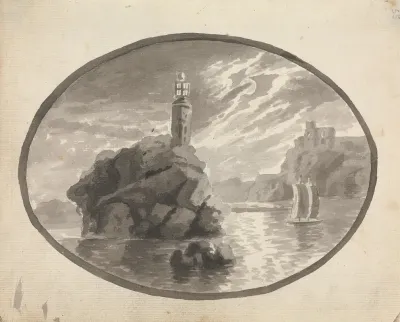 Sailboat Near Rocks