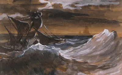 Sailboat On A Raging Sea