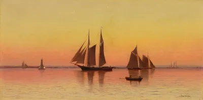 Sailboats At Sunset