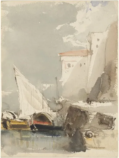 Sailboats In A Sunlit Harbor Recto