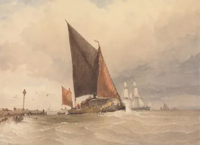 Sailing Barge At Sea