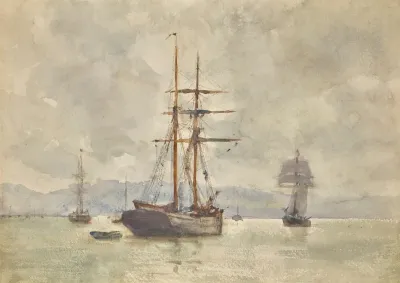 Sailing Ships At Anchor