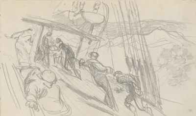 Sailors On Sloping Deck