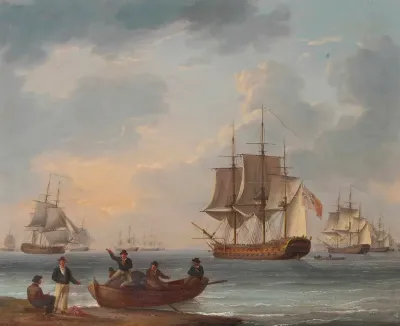 Sailors Pushing Off From Shore To Join The Fleet