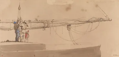 Sailors Raising A Boom