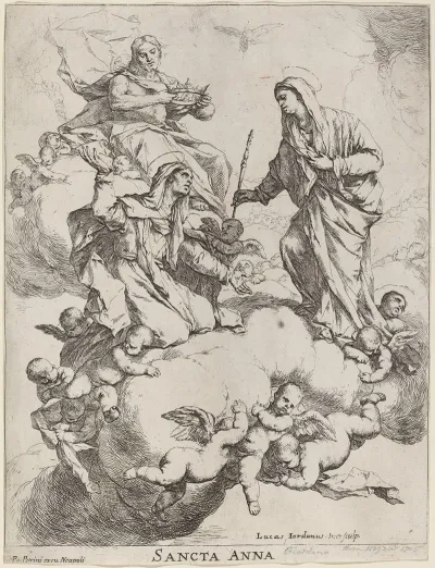 Saint Anne Received By The Virgin And Christ