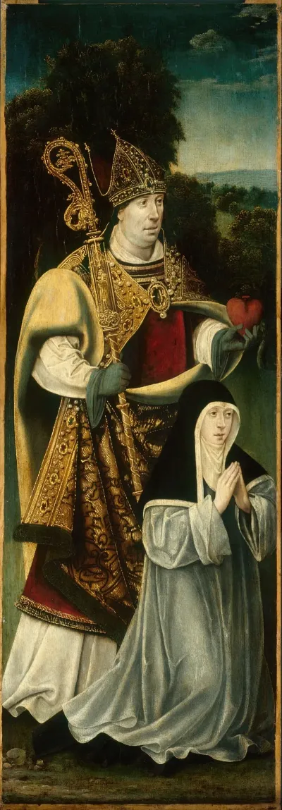 Saint Augustine And An Augustinian Canoness