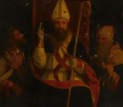 Saint Augustine Enthroned With Saint Anthony Abbot And Another Saint