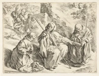 Saint Benedict Seated Among The Saints