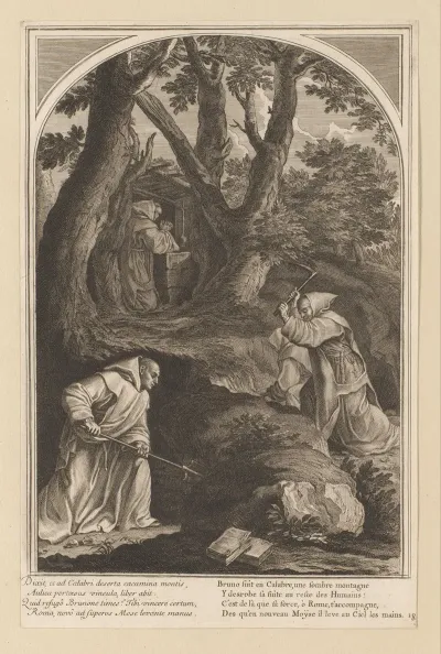 Saint Bruno In Prayer In Calabria