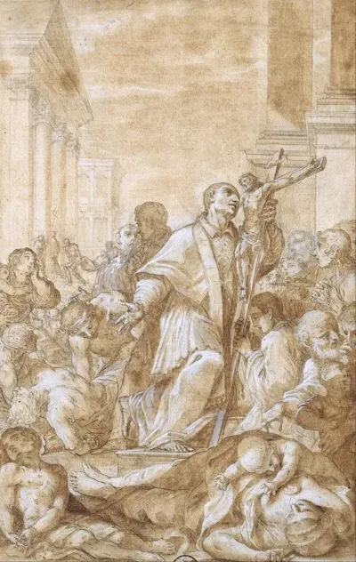 Saint Carlo Borromeo Among The Plague Sufferers