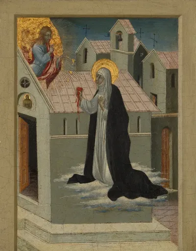 Saint Catherine Of Siena Exchanging Her Heart With Christ