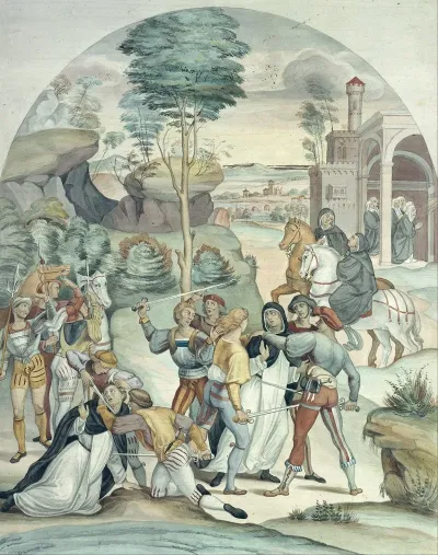 Saint Catherine Of Siena Rescues Two Dominicans From The Hands Of Robbers