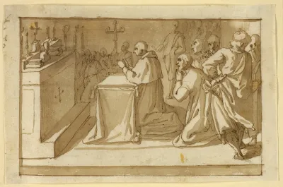 Saint Charles Borromeo Venerating The Relics
