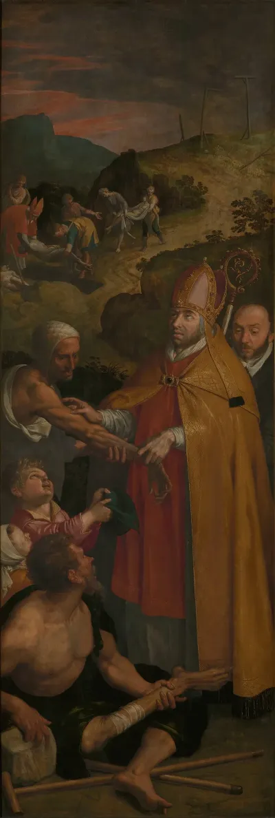 Saint Eligius Of Noyon Assists The Lame And Buries The Dead
