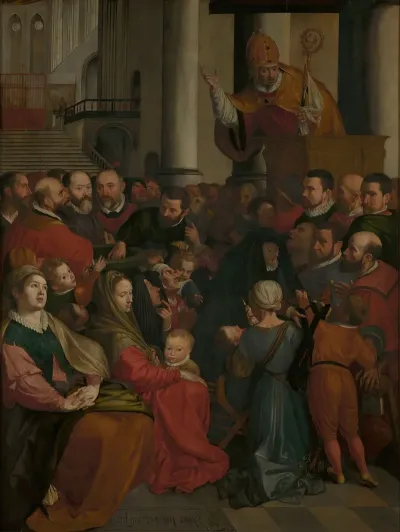 Saint Eligius Of Noyon Preaches In Antwerp
