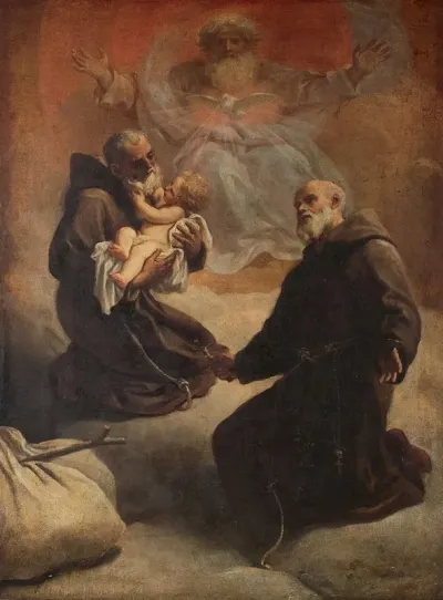 Saint Felix Cantalicio With The Christ Child And God The Father