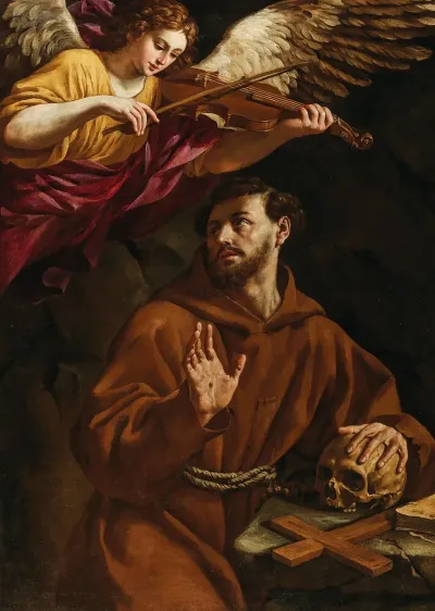 Saint Francis Being Comforted By An Angel