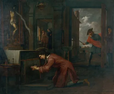 Saint Francis Receives The Order From The Crucifix At Saint Damian To Repair The House Of God