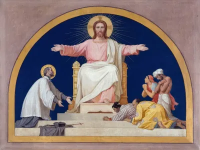 Saint Francois Xavier Presentant Au Christ Les Peuples Quil A Convertis