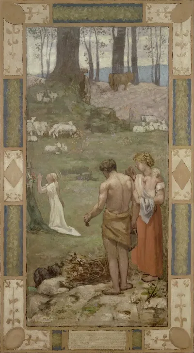 Saint Genevieve As A Child In Prayer