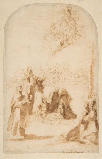 Saint Hyacinth Walking On The Waters