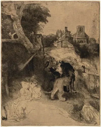 Saint Jerome Reading In An Italian Landscape