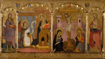 Saint John The Baptist Annunciation Crucifixion And Saint Catherine Of Alexandria