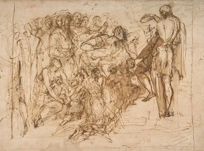 Saint John The Baptist Baptizing The Multitude