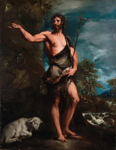 Saint John The Baptist In The Wilderness After Titian