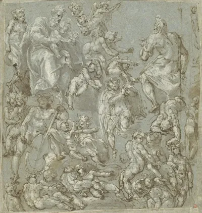 Saint Joseph And The Christ Child With Angels And Putti