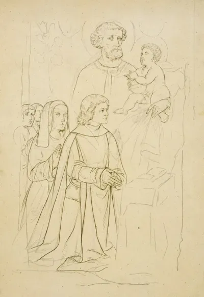 Saint Joseph Et Lenfant Jesus Parmi Une Famille En Priere 2