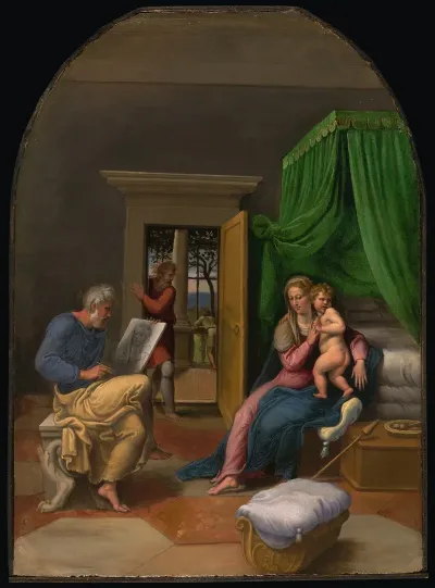 Saint Luke Drawing The Virgin And Christ Child