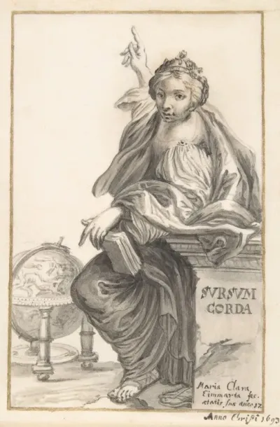 Saint Margaret Ponting To Heaven With A Globe Next To Her