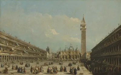 Saint Marks Square With The Basilica And The Campanile