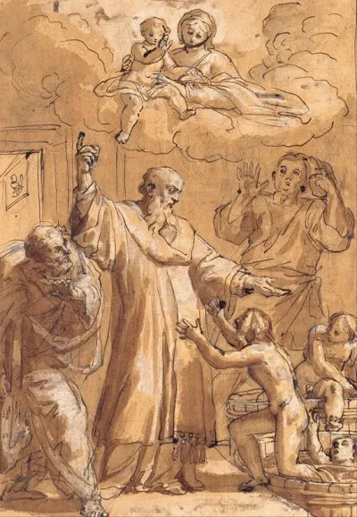 Saint Nicholas Of Bari Awakens Three Children