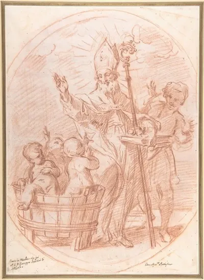 Saint Nicholas Of Bari Resuscitating Three Children Discovered In A Tub Of Brine