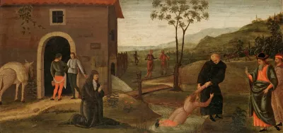 Saint Nicholas Of Tolentino Rescuing A Boy From Drowning
