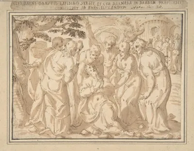 Saint Paul Surrounded By Disciples After His Lapidation At Lystra