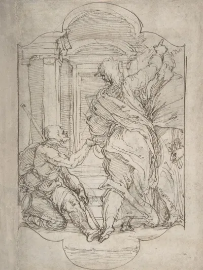 Saint Peter And Saint John Healing A Cripple At The Gate Of The Temple