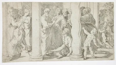 Saint Peter And Saint John Healing The Lame Man At The Beautiful Gate