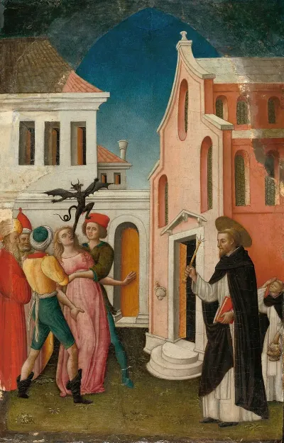 Saint Peter Martyr Exorcizing A Woman Possessed By A Devil