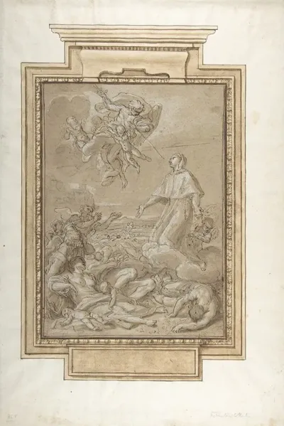 Saint Rosalia Interceding For Victims Of The Plague In Palestrina