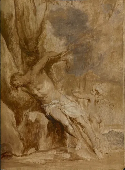 Saint Sebastian Tended By An Angel