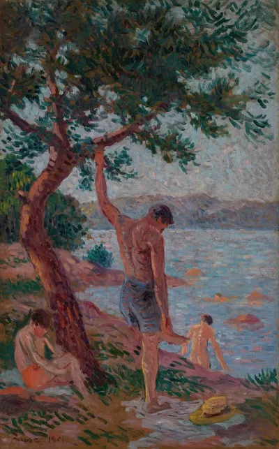 Saint Tropez Baigneurs Sous La Pinede