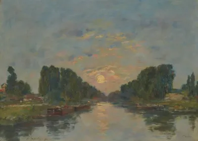 Saint Valery Sur Somme Effet De Lune Sur Le Canal