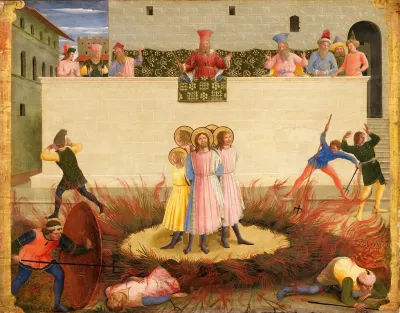 Saints Cosmas And Damian And Their Brothers Surviving The Stake