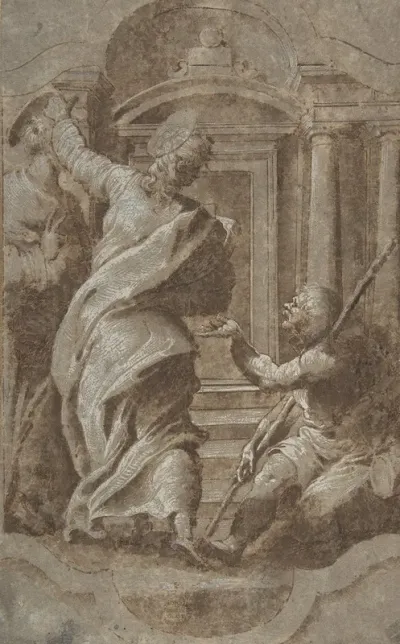 Saints Peter And John Healing A Cripple At The Gate Of The Temple