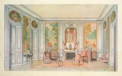 Salon Louis Xv Peint En Gris Vert